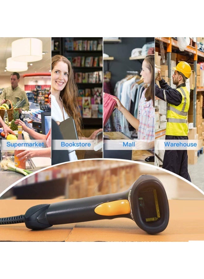 Zebra LS2208 1D Handheld Barcode Scanner Wired Optical Laser Black Corded Reader Imager with Stand and USB Cord - Image 3